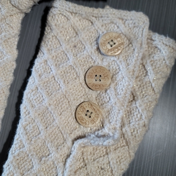 UGG‎ Australia Lattice Knit Cardy Tall 1002483 Ivory/Gold Women's 7 NWOT. - Picture 3 of 10